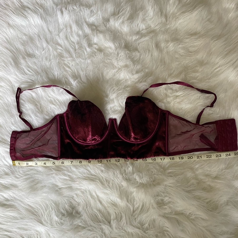 Victoria Secret Wine Color Underwire Velvet Bra Bustier
